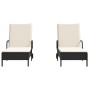 Tumbonas con cojines 2 unidades ratán sintético negro by , Loungers - Ref: Foro24-3261434, Price: 330,83 €, Discount: %