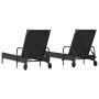 Tumbonas con cojines 2 unidades ratán sintético negro by , Loungers - Ref: Foro24-3261434, Price: 323,94 €, Discount: %
