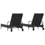 Tumbonas con cojines 2 unidades ratán sintético negro by , Loungers - Ref: Foro24-3261434, Price: 330,83 €, Discount: %