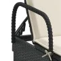 Liegestühle mit Kissen, 2 Stück, aus schwarzem synthetischem Rattan von , Liegen - Ref: Foro24-3261434, Preis: 323,94 €, Raba...