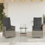 Gartenstühle und Tischchen mit Kissen, 3-teilig, graues PE-Rattan von , Gartensets - Ref: Foro24-365654, Preis: 214,23 €, Rab...
