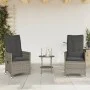Sillas y mesita de jardín con cojines 3 piezas ratán PE gris de , Conjuntos de jardín - Ref: Foro24-365654, Precio: 268,22 €,...