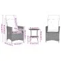 Gartenstühle und Tischchen mit Kissen, 3-teilig, graues PE-Rattan von , Gartensets - Ref: Foro24-365654, Preis: 268,22 €, Rab...