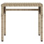 Tumbonas con capota y mesa 2 uds ratán sintético beige by , Loungers - Ref: Foro24-3261573, Price: 368,32 €, Discount: %