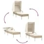 Tumbonas con capota y mesa 2 uds ratán sintético beige by , Loungers - Ref: Foro24-3261573, Price: 394,97 €, Discount: %