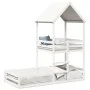 Bett mit massivem Dach aus weißer Kiefer 80x200 cm von , Betten und Lattenroste - Ref: Foro24-3282394, Preis: 283,67 €, Rabat...