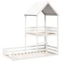 Bett mit massivem Dach aus weißer Kiefer 80x200 cm von , Betten und Lattenroste - Ref: Foro24-3282394, Preis: 283,67 €, Rabat...