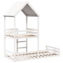 Bett mit massivem Dach aus weißer Kiefer 80x200 cm von , Betten und Lattenroste - Ref: Foro24-3282394, Preis: 295,30 €, Rabat...