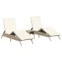 Tumbonas con mesita 2 unidades ratán sintético beige by , Loungers - Ref: Foro24-4002714, Price: 319,04 €, Discount: %