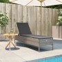 Sun lounger with synthetic rattan and grey cushion by , Loungers - Ref: Foro24-4002721, Price: 149,27 €, Discount: %