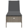 Sun lounger with synthetic rattan and grey cushion by , Loungers - Ref: Foro24-4002721, Price: 149,27 €, Discount: %