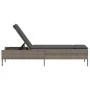 Sun lounger with synthetic rattan and grey cushion by , Loungers - Ref: Foro24-4002721, Price: 147,44 €, Discount: %