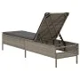 Sun lounger with synthetic rattan and grey cushion by , Loungers - Ref: Foro24-4002721, Price: 147,44 €, Discount: %