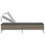 Sun lounger with synthetic rattan and grey cushion by , Loungers - Ref: Foro24-4002721, Price: 147,44 €, Discount: %
