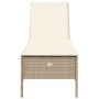 Tumbona con cojín ratán sintético beige de , Tumbonas - Ref: Foro24-4002723, Precio: 168,57 €