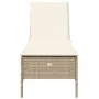 Tumbona con cojín ratán sintético beige de , Tumbonas - Ref: Foro24-4002723, Precio: 172,18 €, Descuento: %