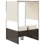 Tumbona doble con techo y cortinas ratán sintético marrón von , Liegen - Ref: Foro24-4002756, Preis: 229,68 €, Rabatt: %