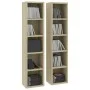 CD-Regal 2 Einheiten aus eichenfarbenem Sperrholz 21x16x93,5 cm von vidaXL, CD- und DVD-Speicher - Ref: Foro24-802699, Preis:...