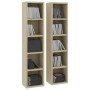 CD shelving 2 pcs oak-colored plywood 21x16x93.5 cm by vidaXL, CD and DVD storage - Ref: Foro24-802699, Price: 49,25 €, Disco...