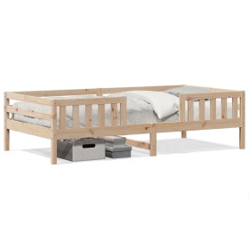 Solid pine wood bed frame 75x190 cm by , Beds and slatted bases - Ref: Foro24-846982, Price: 96,64 €, Discount: %