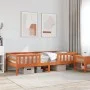 Solid pine wood bed frame in brown wax finish 90x200 cm by , Beds and slatted bases - Ref: Foro24-846975, Price: 119,75 €, Di...