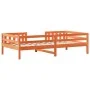 Solid pine wood bed frame in brown wax finish 90x200 cm by , Beds and slatted bases - Ref: Foro24-846975, Price: 119,75 €, Di...