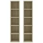 CD-Regal 2 Einheiten aus eichenfarbenem Sperrholz 21x16x93,5 cm von vidaXL, CD- und DVD-Speicher - Ref: Foro24-802699, Preis:...