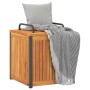 Baúl de cojines jardín madera maciza acacia acero 45x45x45/53cm by , Outdoor storage boxes - Ref: Foro24-367607, Price: 97,74...