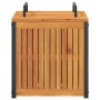 Massivholz-Gartenkissenbox aus Akazienholz und Stahl, 45x45x45/53cm. von , Aufbewahrungsboxen für den Außenbereich - Ref: For...