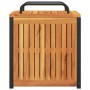 Massivholz-Gartenkissenbox aus Akazienholz und Stahl, 45x45x45/53cm. von , Aufbewahrungsboxen für den Außenbereich - Ref: For...