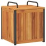 Massivholz-Gartenkissenbox aus Akazienholz und Stahl, 45x45x45/53cm. von , Aufbewahrungsboxen für den Außenbereich - Ref: For...
