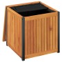 Massivholz-Gartenkissenbox aus Akazienholz und Stahl, 45x45x45/53cm. von , Aufbewahrungsboxen für den Außenbereich - Ref: For...
