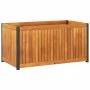 Jardinera de madera maciza de acacia y acero 85x45x44 cm de , Maceteros y jardineras - Ref: Foro24-367611, Precio: 112,71 €, ...