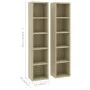 CD-Regal 2 Einheiten aus eichenfarbenem Sperrholz 21x16x93,5 cm von vidaXL, CD- und DVD-Speicher - Ref: Foro24-802699, Preis:...
