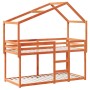 Cama litera con techo madera maciza pino marrón cera 90x190 cm de , Camas y somieres - Ref: Foro24-3282046, Precio: 220,99 €,...