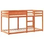 Bunk bed with solid pine wood roof in brown wax, 90x190 cm. by , Beds and slatted bases - Ref: Foro24-3282046, Price: 227,93 ...