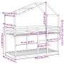 Bunk bed with solid pine wood roof in brown wax, 90x190 cm. by , Beds and slatted bases - Ref: Foro24-3282046, Price: 227,93 ...