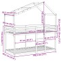 Cama litera con techo madera maciza pino marrón cera 90x190 cm de , Camas y somieres - Ref: Foro24-3282046, Precio: 220,99 €
