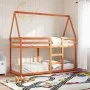 Cama litera con techo madera maciza pino marrón 90x200 cm de , Camas y somieres - Ref: Foro24-3282078, Precio: 205,00 €, Desc...
