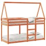 Cama litera con techo madera maciza pino marrón 90x200 cm de , Camas y somieres - Ref: Foro24-3282078, Precio: 196,25 €, Desc...