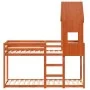 Cama litera con techo madera maciza pino marrón 90x190 cm de , Camas y somieres - Ref: Foro24-3282004, Precio: 247,18 €, Desc...