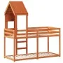 Cama litera con techo madera maciza pino marrón 90x190 cm de , Camas y somieres - Ref: Foro24-3282004, Precio: 247,18 €, Desc...