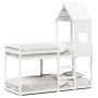 Cama litera con techo madera maciza de pino blanco 90x190 cm de , Camas y somieres - Ref: Foro24-3282006, Precio: 241,84 €