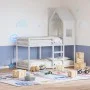Etagenbett mit massivem Dach aus weißem Kiefernholz 90x190 cm. von , Betten und Lattenroste - Ref: Foro24-3282006, Preis: 241...