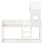 Cama litera con techo madera maciza de pino blanco 90x190 cm de , Camas y somieres - Ref: Foro24-3282006, Precio: 251,98 €, D...