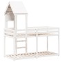Bunk bed with solid white pine wood roof 90x190 cm by , Beds and slatted bases - Ref: Foro24-3282006, Price: 259,22 €, Discou...