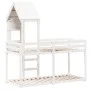 Etagenbett mit massivem Dach aus weißem Kiefernholz 90x190 cm. von , Betten und Lattenroste - Ref: Foro24-3282006, Preis: 241...