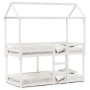 Etagenbett mit massivem Dach aus weißem Kiefernholz 90x200 cm. von , Betten und Lattenroste - Ref: Foro24-3282120, Preis: 268...