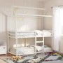 Etagenbett mit massivem Dach aus weißem Kiefernholz 90x200 cm. von , Betten und Lattenroste - Ref: Foro24-3282120, Preis: 276...