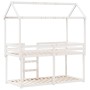 Cama litera con techo madera maciza de pino blanco 90x200 cm de , Camas y somieres - Ref: Foro24-3282120, Precio: 260,08 €, D...